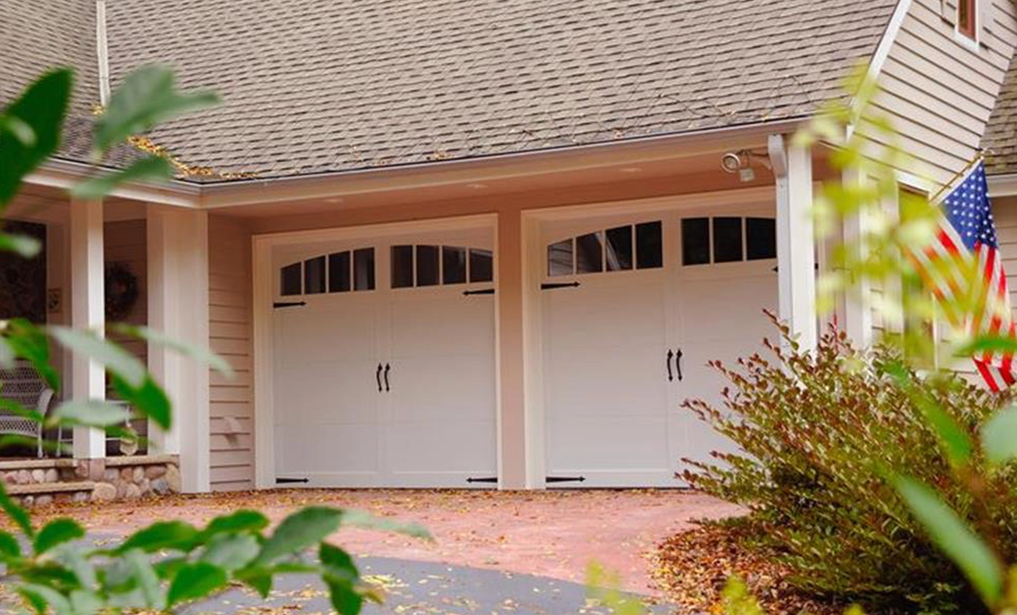Garage door of a house