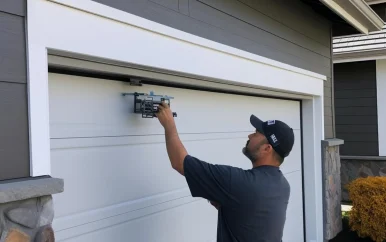 Aman checking the garage door